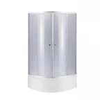 Душова кабіна Latwa SC80x80.SAT.HIGH.GR полукругла, скло тон. 4 мм + Душовий піддон KAPIELKA ST80x80x41, з панеллю Lidz