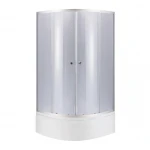 Душова кабіна Latwa SC90x90.SAT.HIGH.GR полукругла, скло тон 4 мм + Душовий піддон KAPIELKA ST90x90x41, з панеллю Lidz