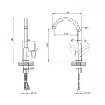 Смеситель для кухни Brinex 35C 20N