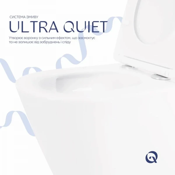Унитаз подвесной Qtap Swan безободковый Ultra Quiet с сиденьем Soft-close QT16335179W