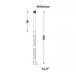 SD FORTE Шланг для воды, нержавеющая оплетка в силиконе   М10*50 см длинный (пара)   SF380W50L