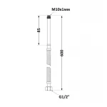 SD FORTE Шланг для воды, нержавеющая оплетка в силиконе   М10*60 см длинный (пара)   SF380W60L