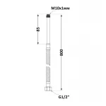 SD FORTE Шланг для воды, нержавеющая оплетка в силиконе   М10*80 см длинный (пара)   SF380W80L