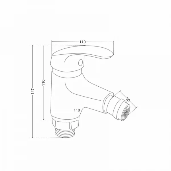 Змішувач для біде Lidz Tani 001AF (k40) LDTAN001AFCRM44958 Chrome
