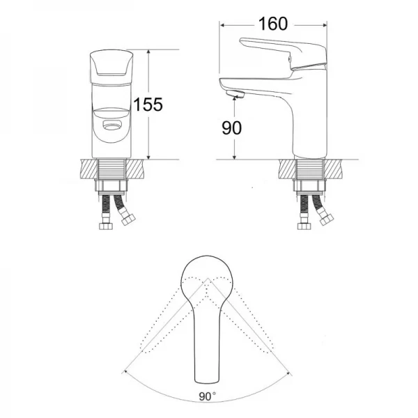 Змішувач для раковини Lidz Tani 0011F1 (k40) LDTAN001F1CRM44959 Chrome