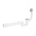 Сифон для ванны Lidz LSW05 выпуск 70 мм, плоский, без ревизии, с пробкой на цепи (выход гофра 40/50мм)