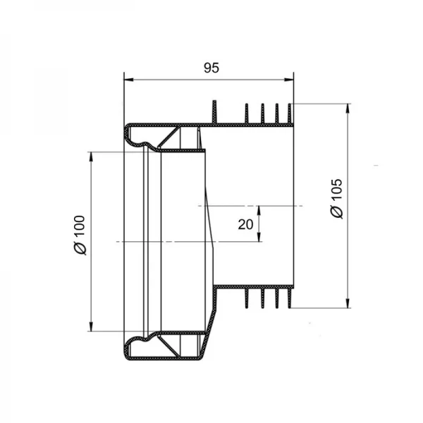 Lidz Манжета LG05 для унитаза прямая 110 мм