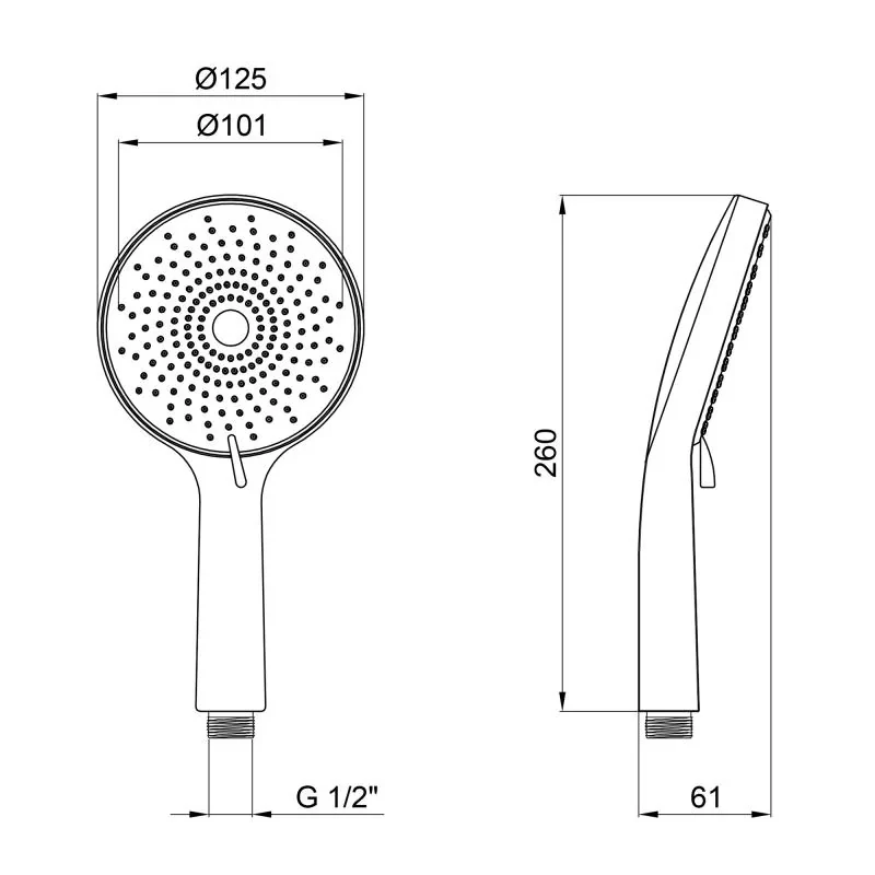Qtap Rucni Лійка для ручного душу 120 мм округла QTRUCA120R3GRP Graphite
