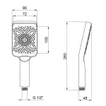 Qtap Rucni Лейка для ручного душа 145x90 мм прямоугольная QTRUCA145S1GRP Graphite