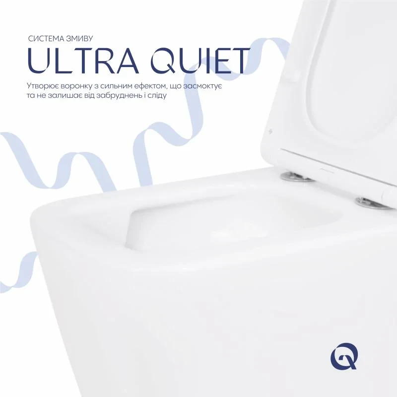 Унітаз підвісний Qtap Crow безобідковий з сідінням Soft-close QT05335171W