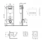 Готове рішення Qtap для ванної кімнати: підвісний унітаз Crow Ultra Quiet + комплект інсталяції Nest 4 в 1 (лінійна клавіша White)
