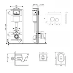 Готове рішення Qtap для ванної кімнати: підвісний унітаз Jay Ultra Quiet + комплект інсталяції Nest 4 в 1 (кругла клавіша Black mat)