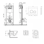 Готове рішення Qtap для ванної кімнати: підвісний унітаз Jay Ultra Quiet + комплект інсталяції Nest 4 в 1 (кругла клавіша Chrome)