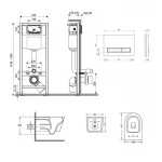 Готове рішення Qtap для ванної кімнати: підвісний унітаз Jay Ultra Quiet + комплект інсталяції Nest 4 в 1 (лінійна клавіша White)
