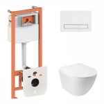 Готове рішення Qtap для ванної кімнати: підвісний унітаз Jay Ultra Quiet + комплект інсталяції Nest 4 в 1 (лінійна клавіша White)