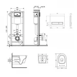 Готове рішення Qtap для ванної кімнати: підвісний унітаз Swan Ultra Quiet + комплект інсталяції Nest 4 в 1 (лінійна клавіша White)