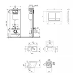 Готове рішення Qtap для ванної кімнати: підвісний унітаз Tern Ultra Quiet + комплект інсталяції Nest 4 в 1 (квадратна клавіша Chrome)