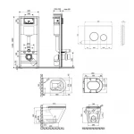 Готове рішення Qtap для ванної кімнати: підвісний унітаз Scorpio Ultra Quiet + комплект інсталяції Nest 4 в 1 (кругла клавіша Satin)