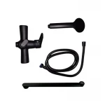 Смеситель для ванны Lidz Nicole 005 с поворотным изливом (c душевым гарнитуром) (k35) LDNIC005BLA45183 Black