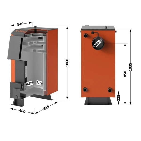 Котел твердотопливный стальной Thermo Alliance Magnum V 4.0 SF 16