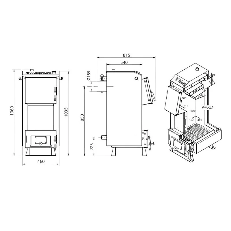 Котел твердотопливный стальной Thermo Alliance Magnum V 4.0 SF 16