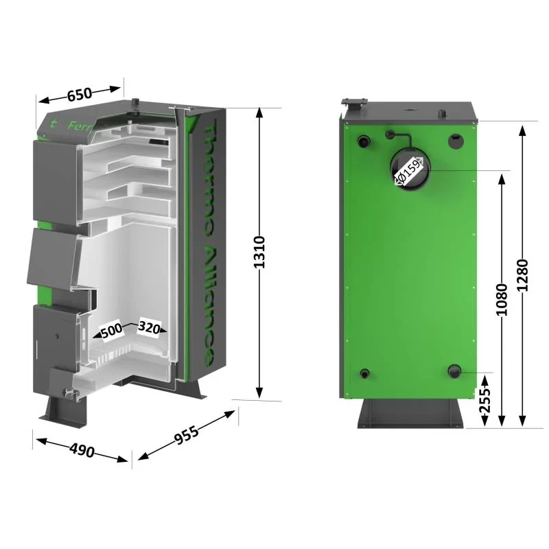 Котел твердотопливный стальной Thermo Alliance Ferrum Plus V 4.0 FSF+ 20