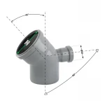 Колено 110x45+ 50х90°х270 горизонтальное TA Sewage