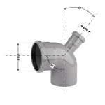 Колено 110x90° с отводом 50х67° TA Sewage