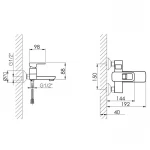 Смеситель для ванны Lidz Wawel 006 (c душевым гарнитуром) (k35) LDWAW006CRM45388 Chrome