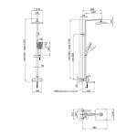 Душевая система универсальная Lidz Wawel 1030 на три потребителя (с изливом) (k35) LDWAW1030BLA45396 Black