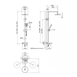 Душевая система универсальная Lidz Latwa 1030 на три потребителя (с изливом) (k35) LDLAT1030CRM45417 Chrome