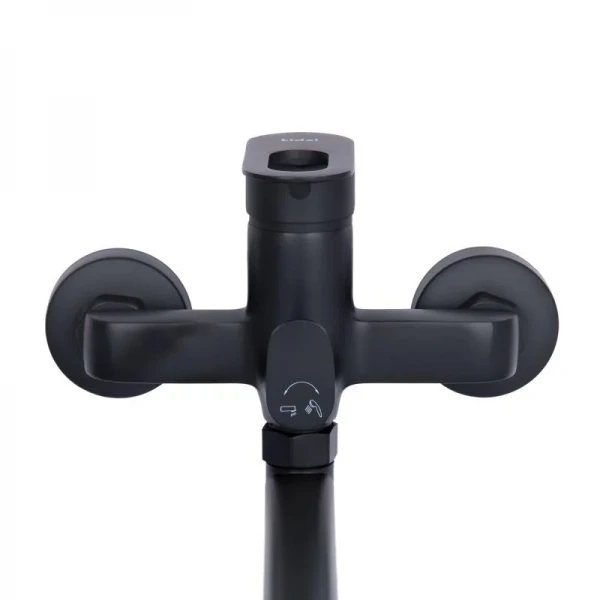 Змішувач для ванни Lidz Latwa 005 з поворотним виливом (з душовим гарнітуром) (k35) LDLAT005BLA45420 Black