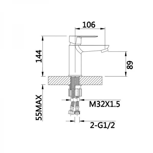 Смеситель для раковины Lidz Latwa 001 (k35) LDLAT001WHI45423 White