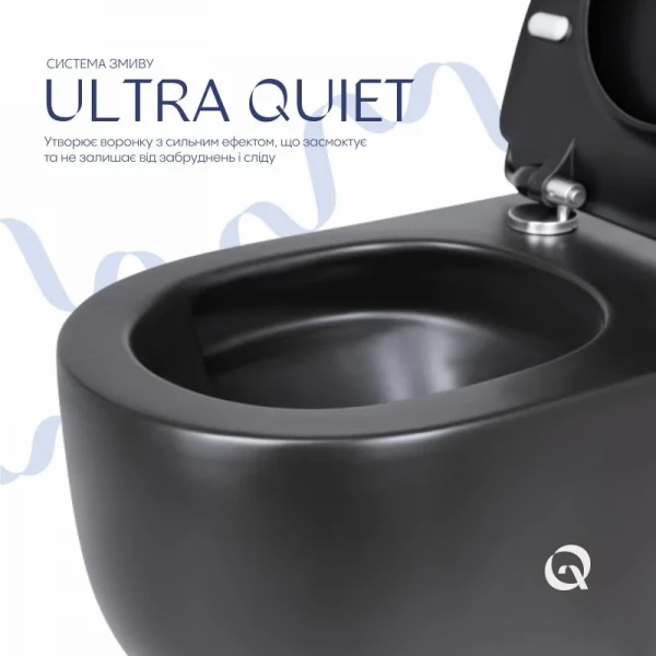 Унітаз підвісний Qtap Taurus безободковий з сидінням Soft-close QT2433084EUQMB