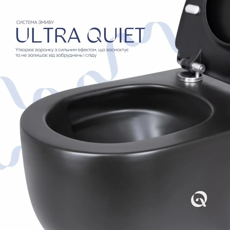 Унітаз підвісний Qtap Taurus безободковий з сидінням Soft-close QT2433084EUQMB