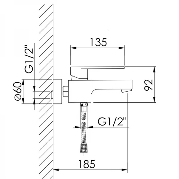 Смеситель для ванны Qtap Swan Eco (c душевым гарнитуром) QTSWA259CRM45534 Chrome