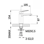 Смеситель для раковины Qtap Stenava New QTSTE270CRM45535 Chrome