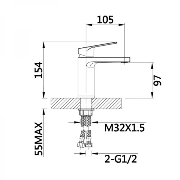 Смеситель для раковины Qtap Stenava New QTSTE270CRM45535 Chrome