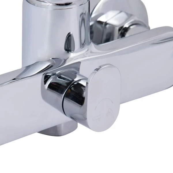 Смеситель для ванны Qtap Jay с длинным поворотным изливом (c душевым гарнитуром) QTJAY2601CRM45540 Chrome
