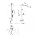 Душевая система универсальная Qtap Jay на три потребителя (с изливом) QTJAY111CRM45543 Chrome