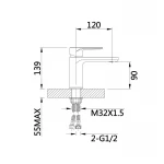 Смеситель для раковины Qtap Jay QTJAY270BLM45545 Black Matt