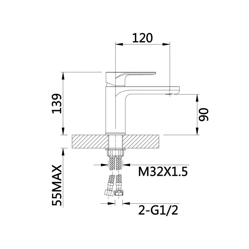 Смеситель для раковины Qtap Jay QTJAY270CRW45551 Chrome/White