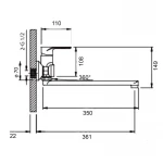 Смеситель для ванны Qtap Jay с длинным поворотным изливом (c душевым гарнитуром) QTJAY2601CRW45552 Chrome/White