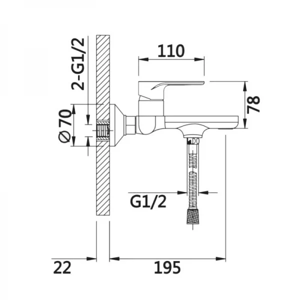 Смеситель для ванны Qtap Jay (c душевым гарнитуром) QTJAY259CRW45553 Chrome/White
