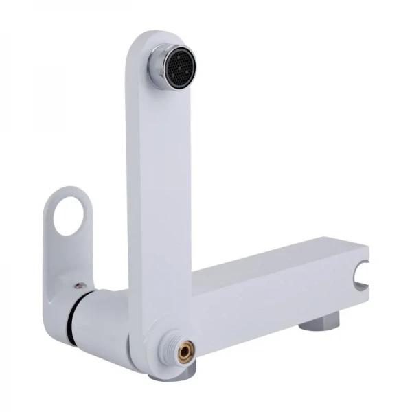 Смеситель для ванны Qtap Jay с поворотным изливом (c душевым гарнитуром) QTJAY260CRW45554 Chrome/White