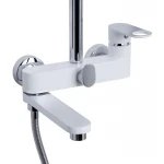 Душевая система универсальная Qtap Jay на три потребителя (с изливом) QTJAY111CRW45555 Chrome/White