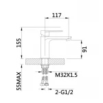 Смеситель для раковины Qtap Aries QTARI270CRM45557 Chrome