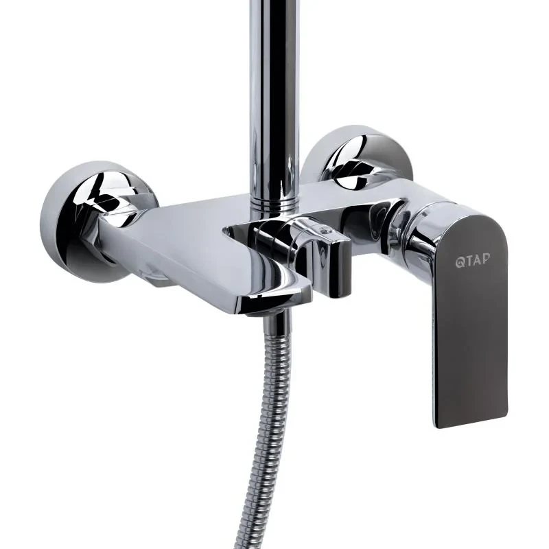 Душова система універсальна Qtap Aries на три споживача (з виливом) QTARI111CRM45560 Chrome