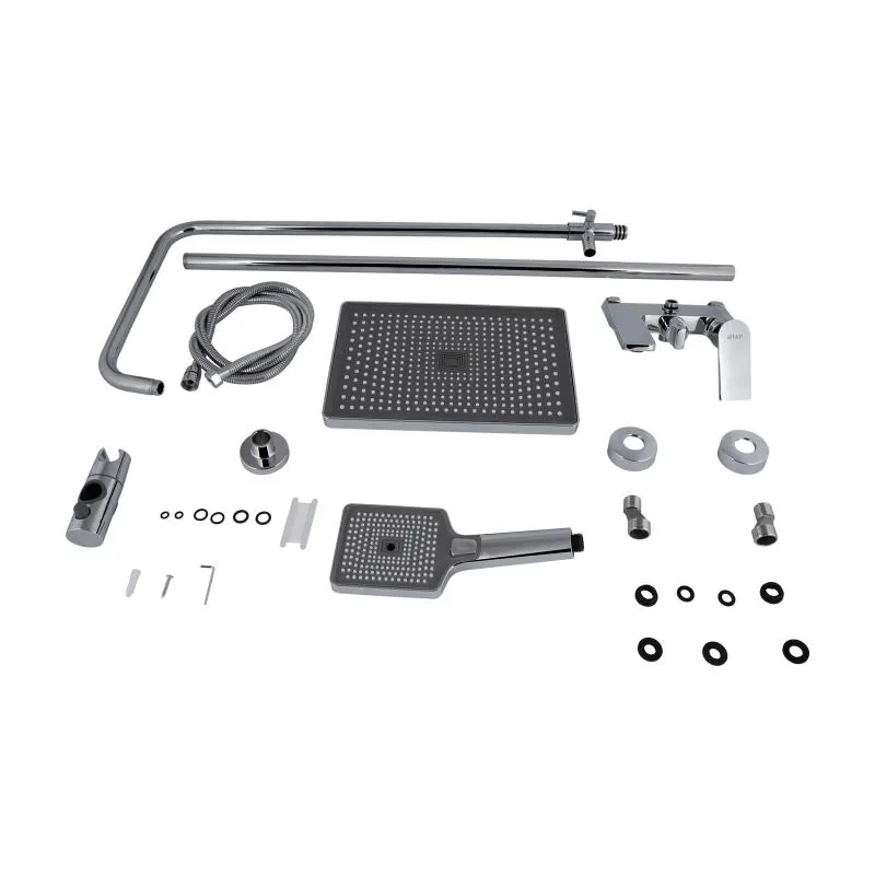 Душова система універсальна Qtap Aries на три споживача (з виливом) QTARI111CRM45560 Chrome