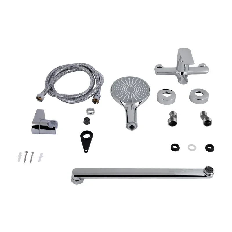 Змішувач для ванни Qtap Leo New з довгим поворотним виливом (з душовим гарнітуром) QTLEO2601CRM45562 Chrome